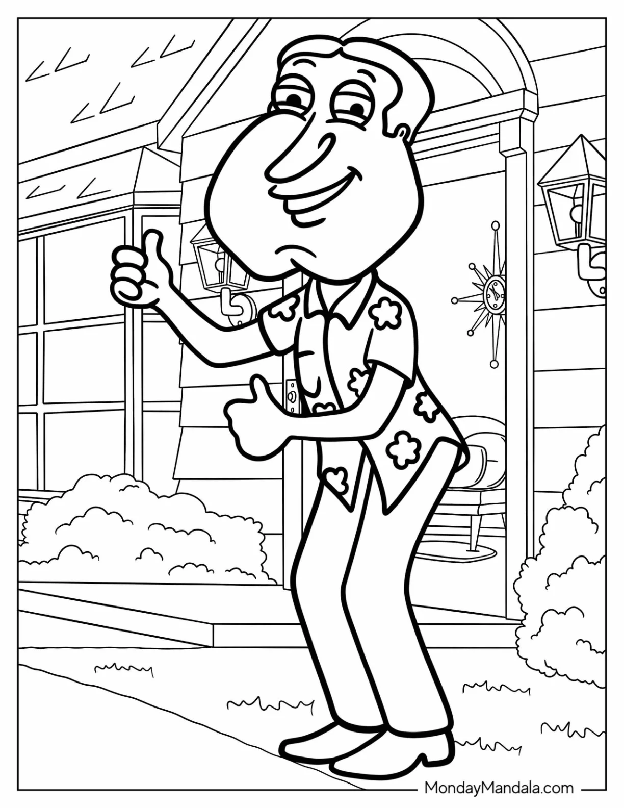 Family Guy Coloring Page Of Glenn Quagmire Dancing coloring page