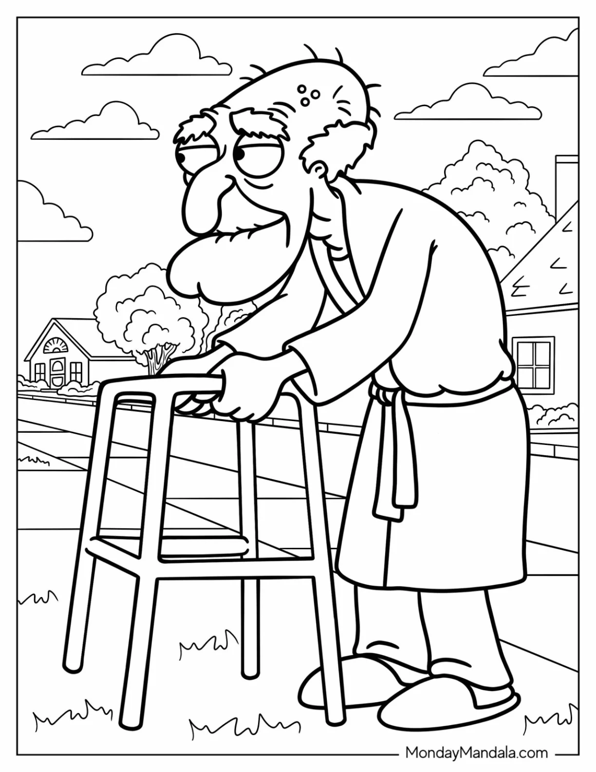 Family Guy Coloring Page Of Herbert Using Walker coloring page