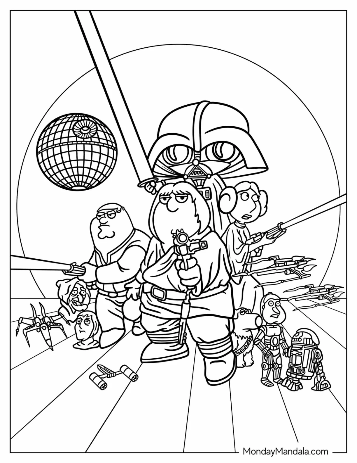 Star Wars Theme Family Guy Coloring Page coloring page