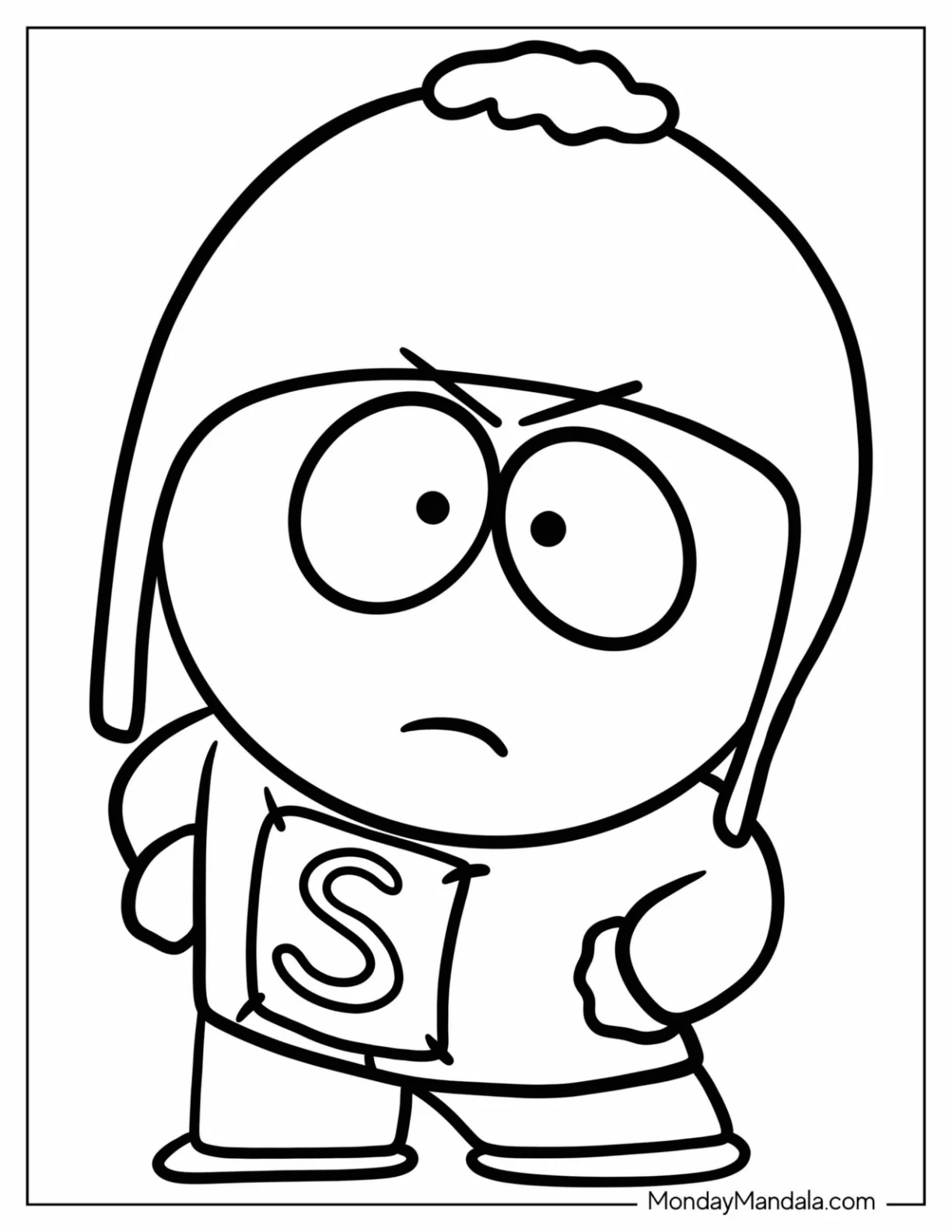 Craig Tucker South Park Coloring Page coloring page — printable line art