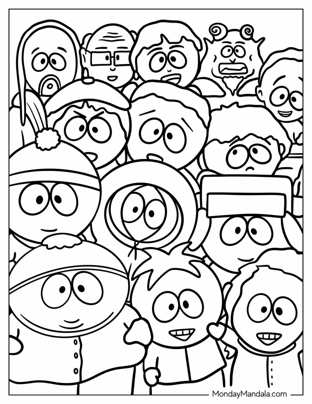Full Page South Park Coloring Page Of Characters coloring page