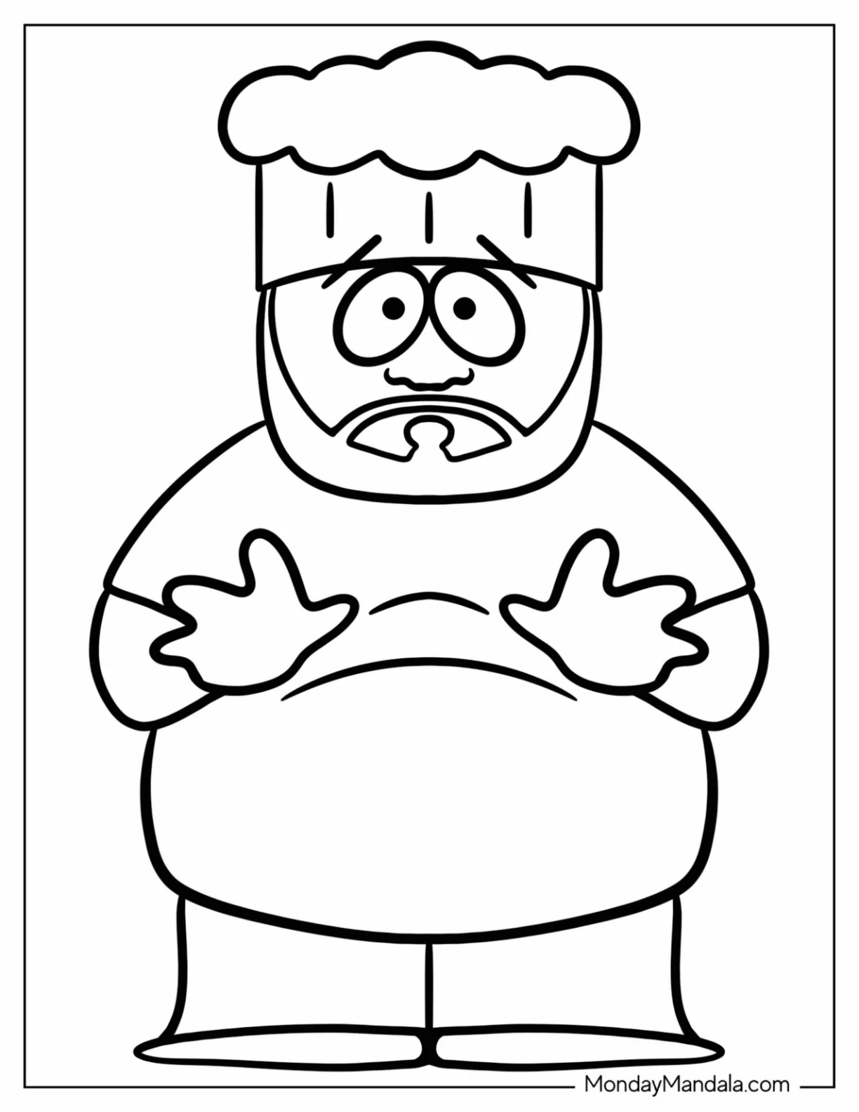 South Park Coloring Page Chef For Preschoolers coloring page