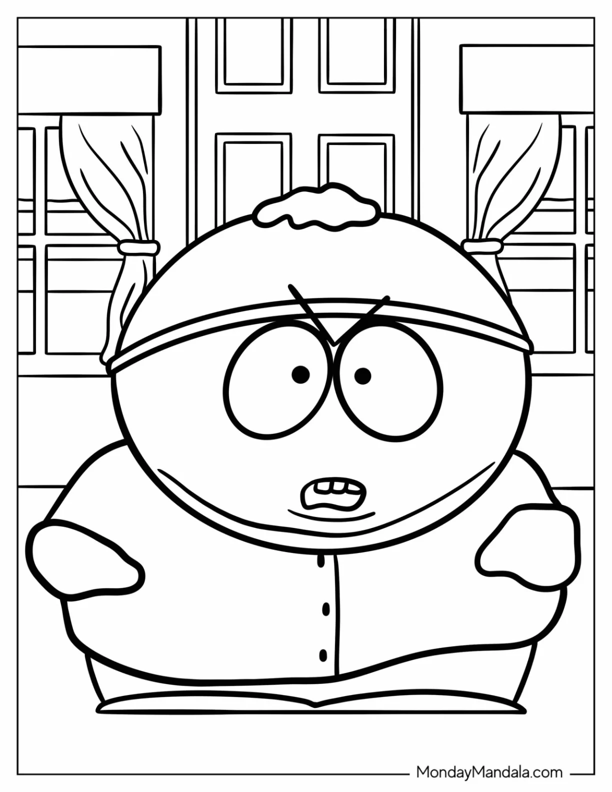 South Park Coloring Page Of Angry Eric Cartman coloring page