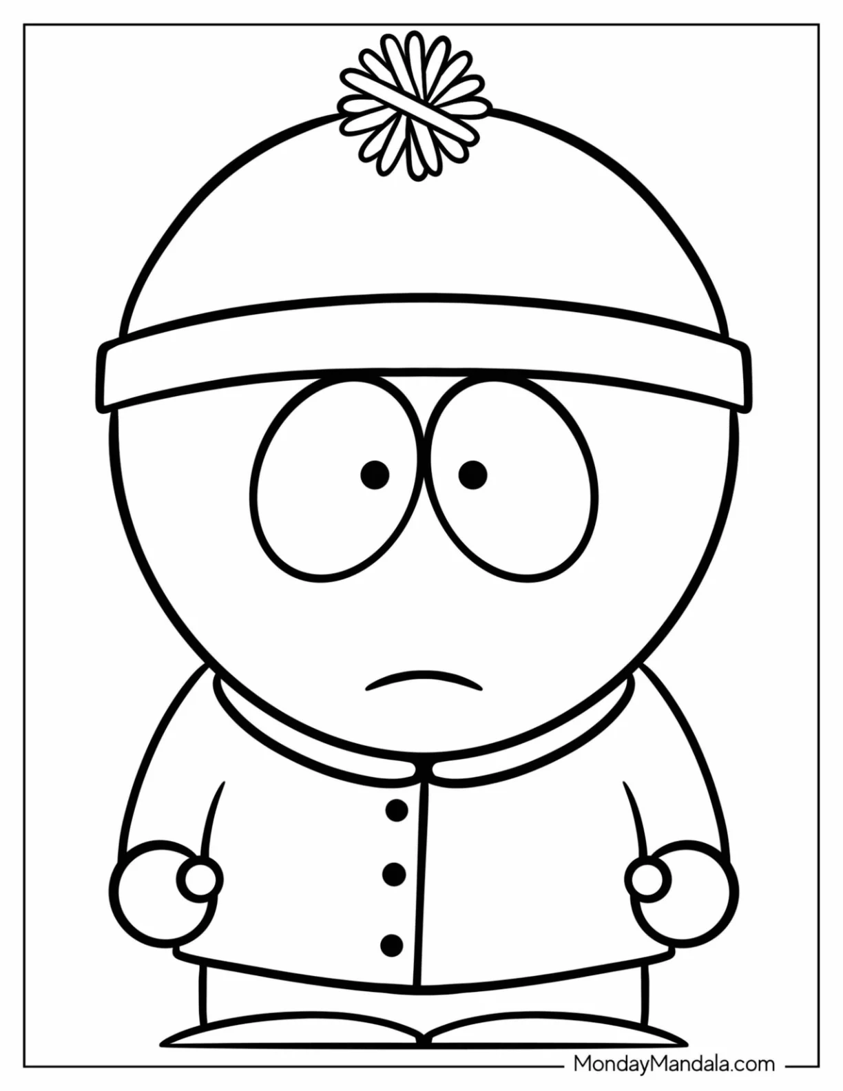 South Park Coloring Page Of Easy Stan Marsh For Preschoolers coloring page — printable line art