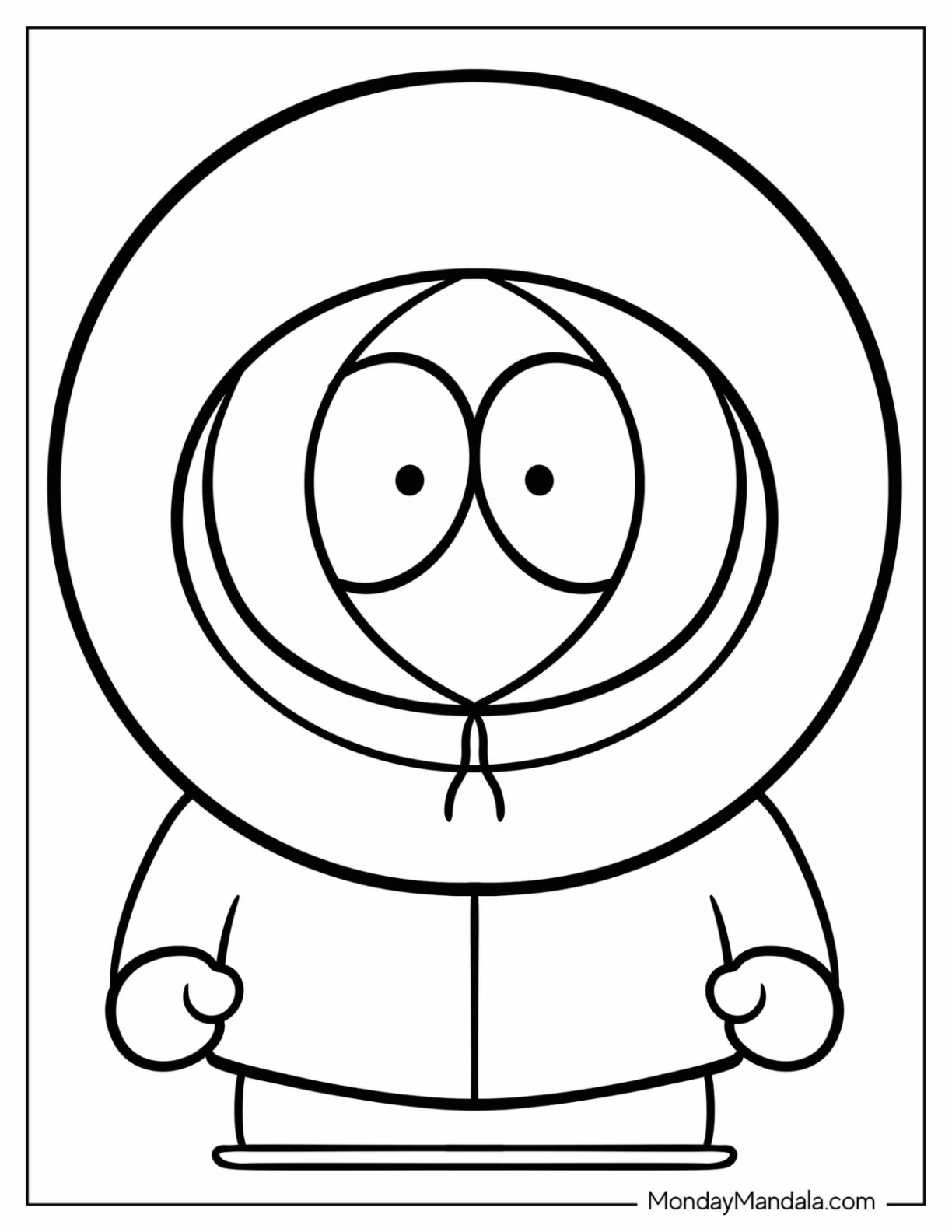 South Park Coloring Page Of Kawaii Kenny McCormick coloring page