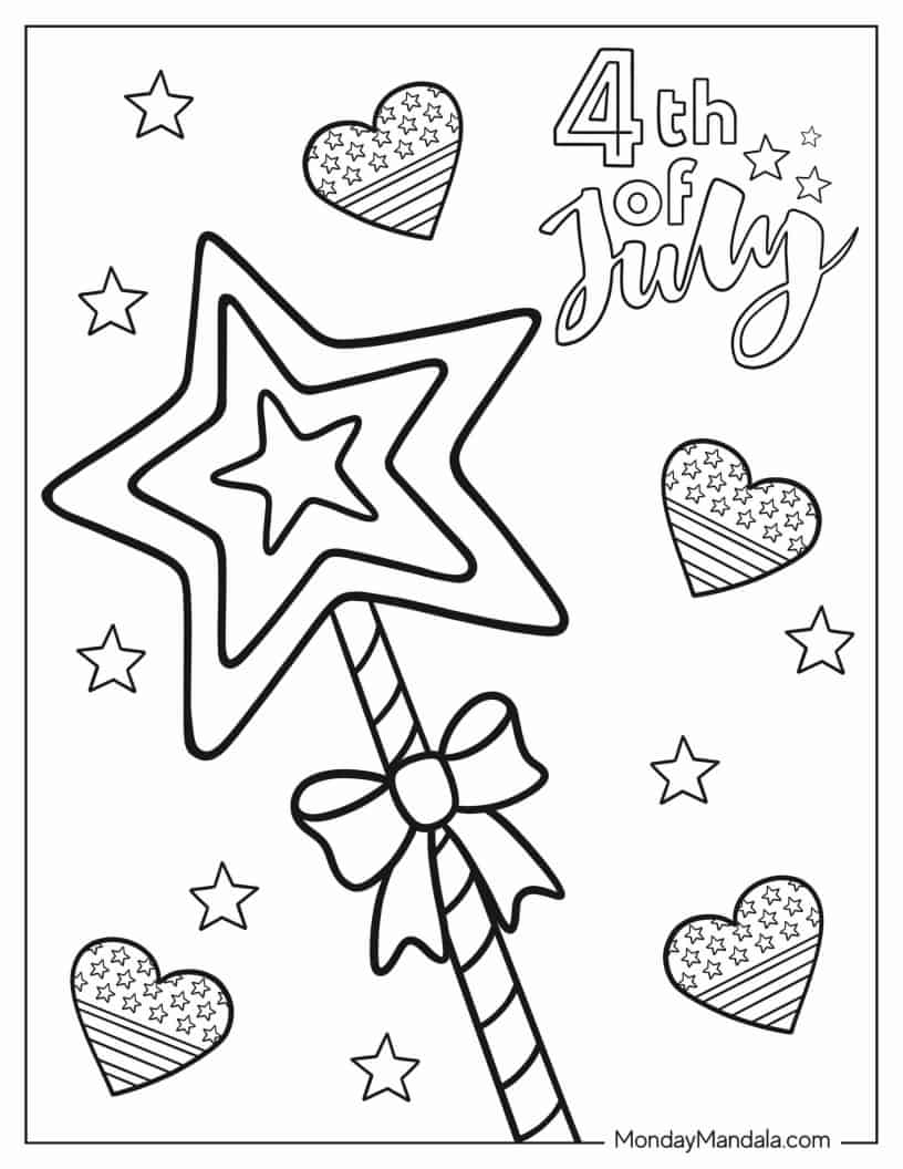 American Themed Decorations To Color coloring page