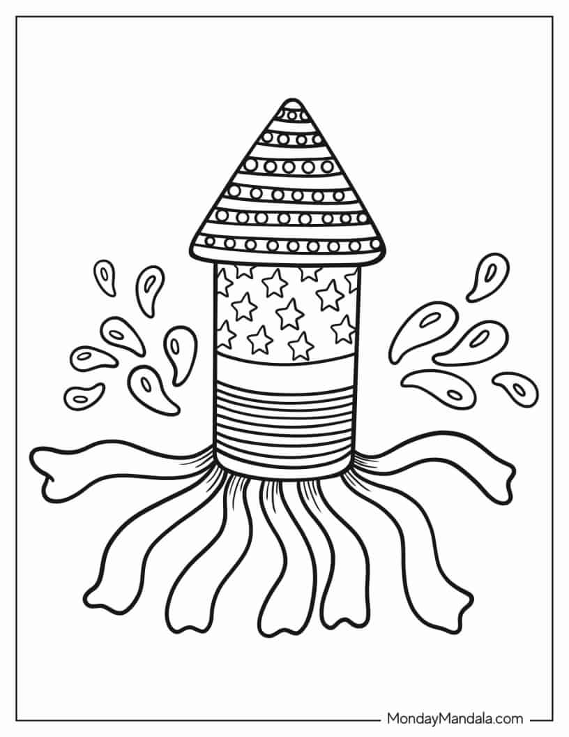 Fireworks Coloring Page coloring page