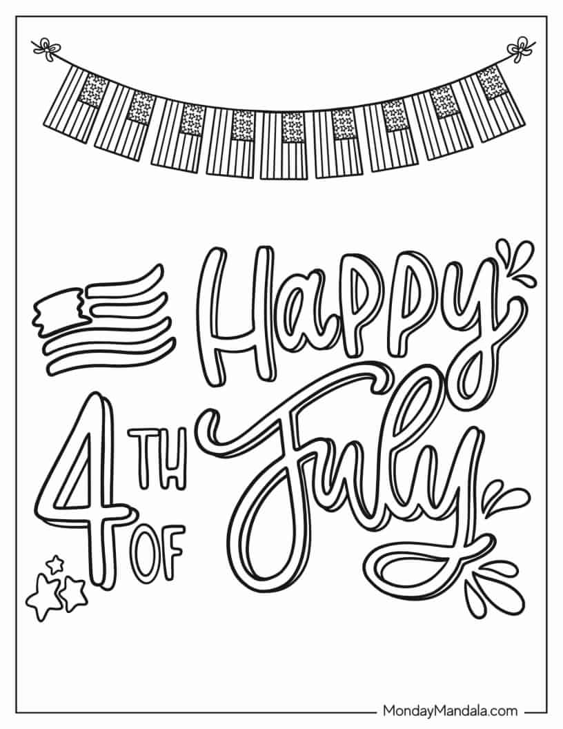 Fourth Of July Celebrations To Color coloring page