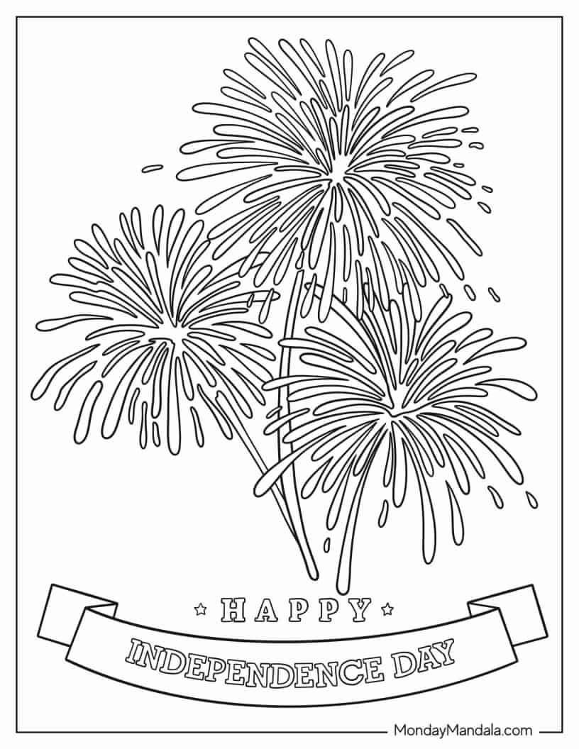Happy Independence Day Coloring Page coloring page