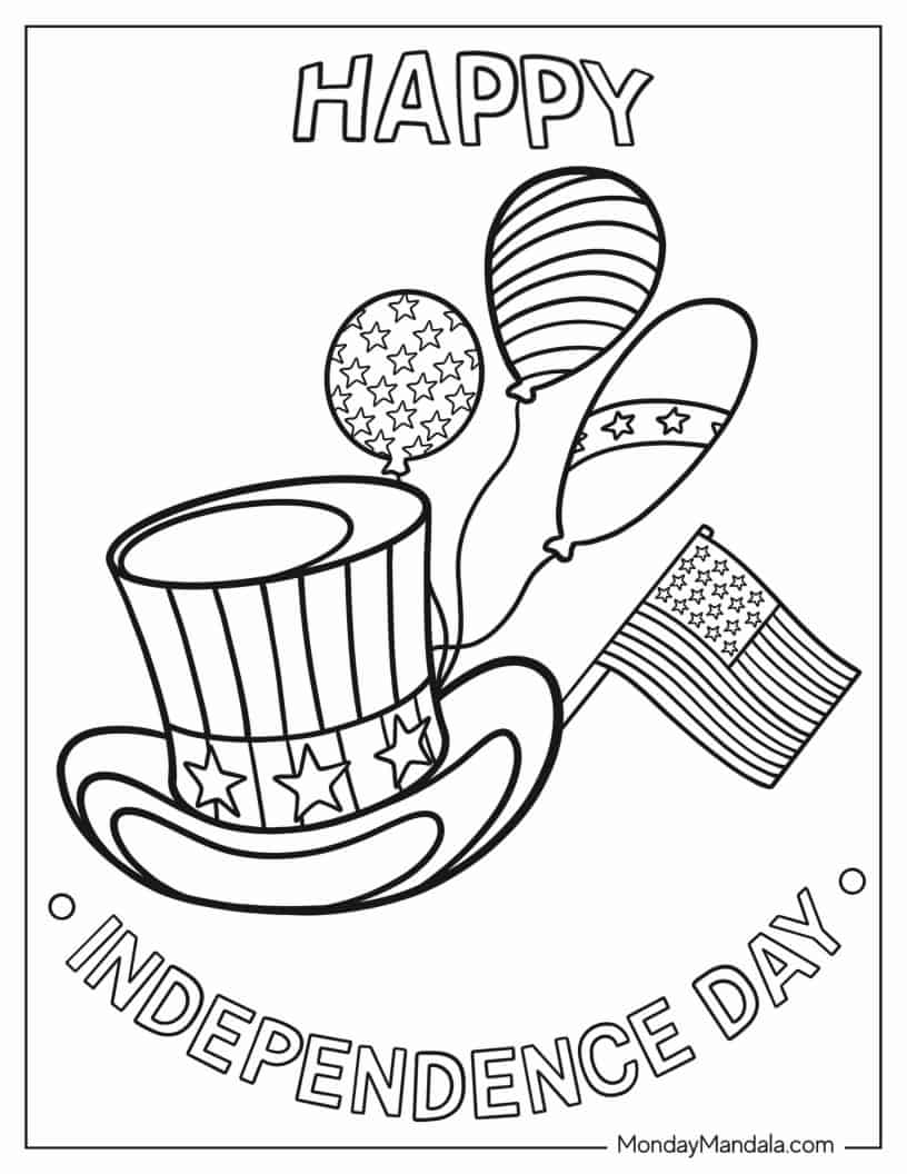 Independence Day Coloring Page For Kids coloring page
