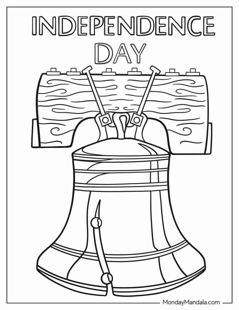 Liberty Bell Independence Day Coloring Page coloring page