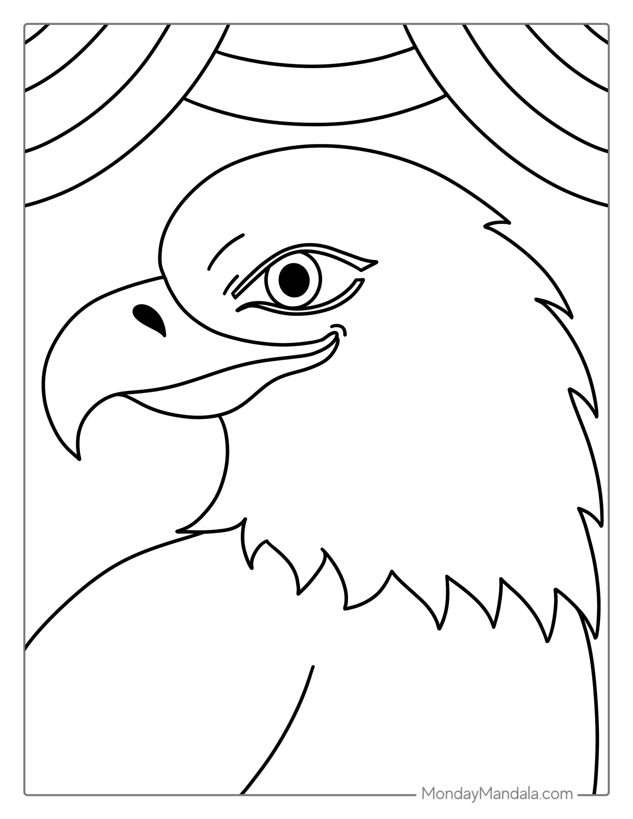 Bald Eagle Doodle Coloring In coloring page