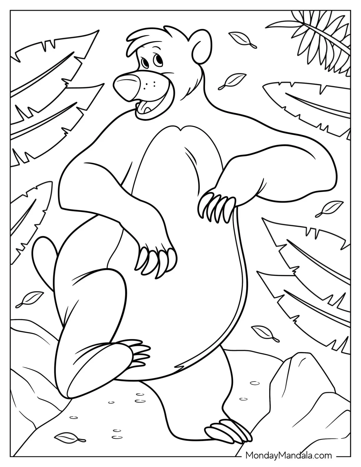 Baloo Bear Coloring Page From Jungle Book Dancing coloring page