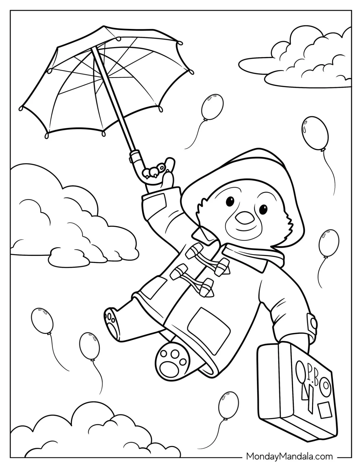The Adventures of Paddington Bear Coloring Page coloring page