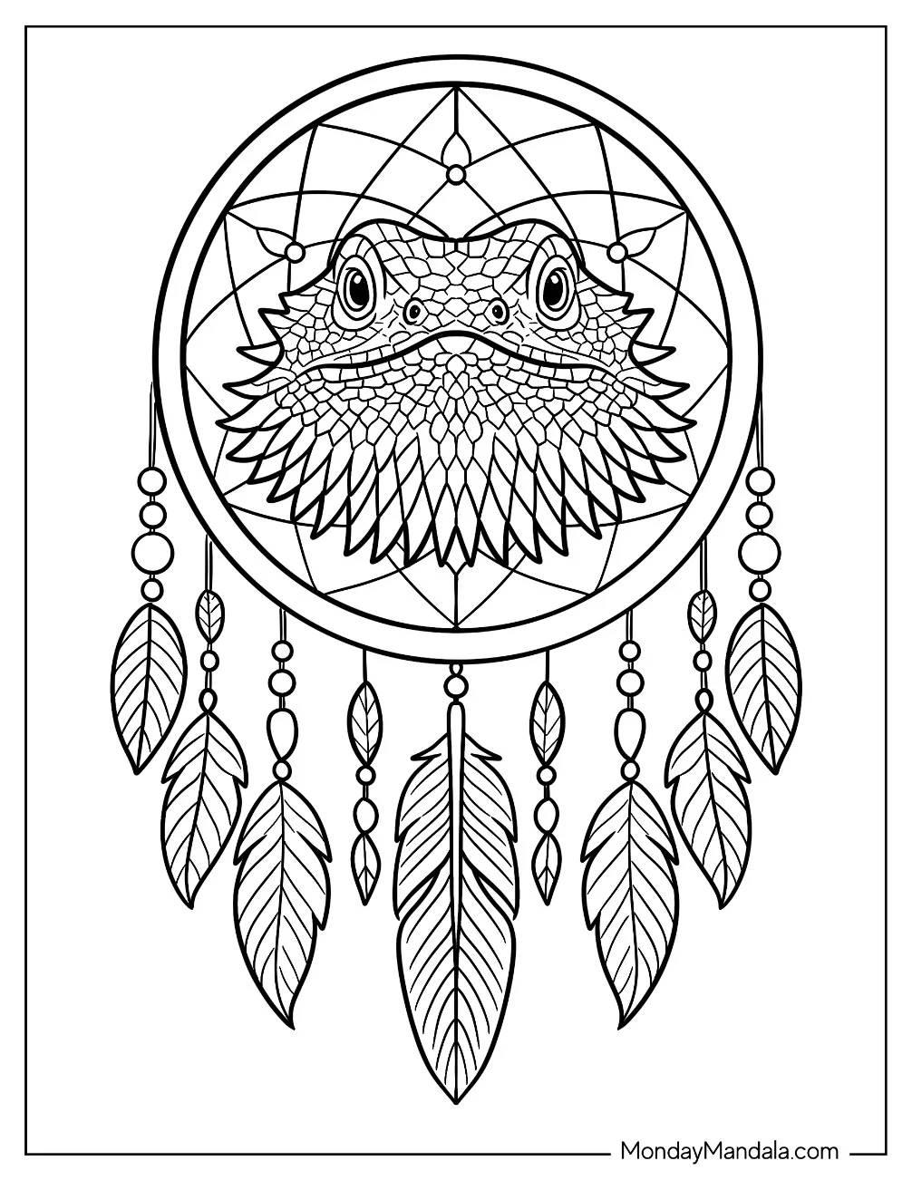 Scaly Bearded Dragon Coloring Page Dreamcatcher coloring page