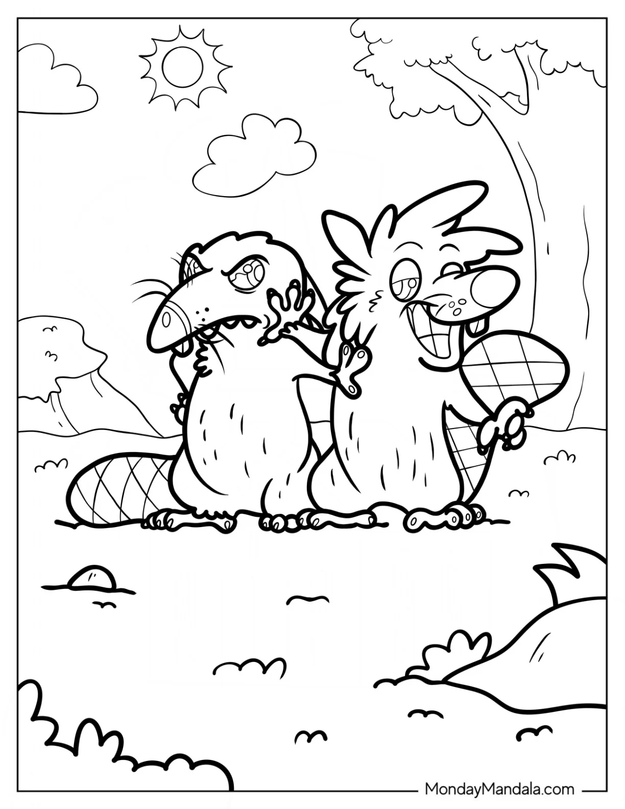 The Angry Beaver Coloring Page Norbert And Daggett coloring page