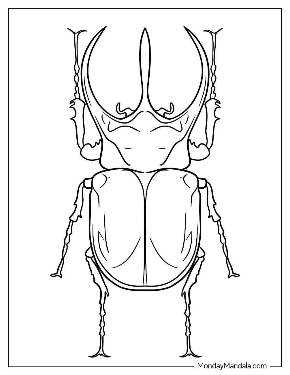 Atlas Beetle Coloring Page Outline For Kids coloring page