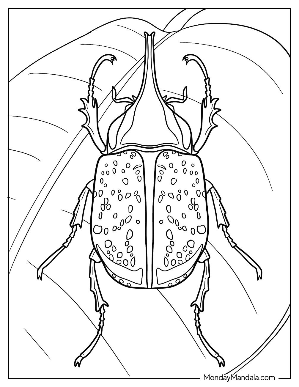 Eastern Hercules Beetle Coloring Page coloring page