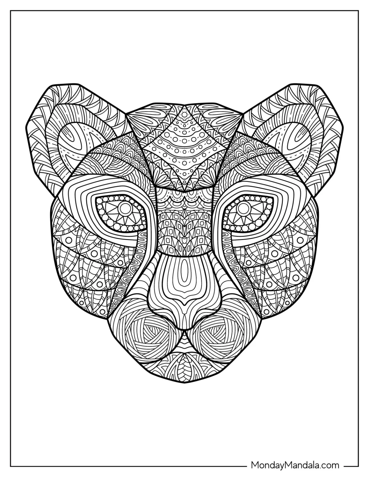 Cheetah Coloring Page Of Mandala coloring page