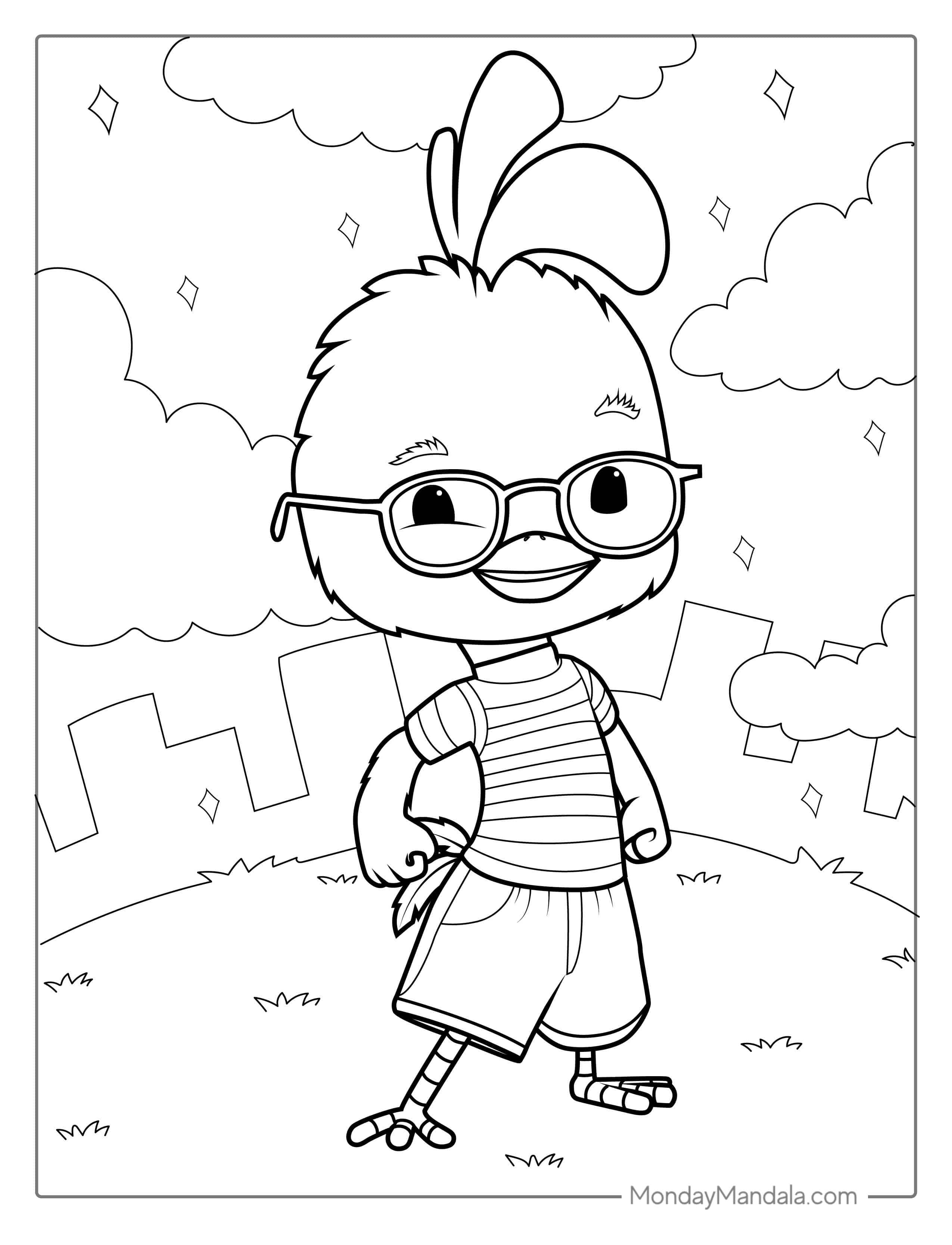 Ace Cluck From Chicken Little To Color coloring page