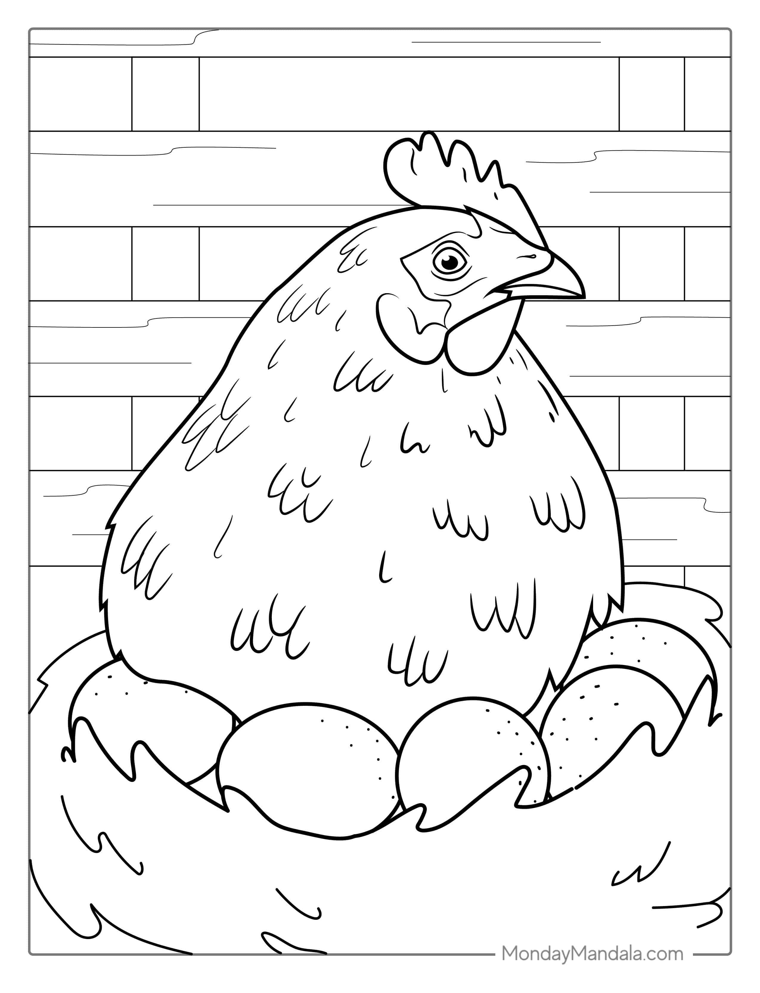 Brooding Hen Coloring Page coloring page