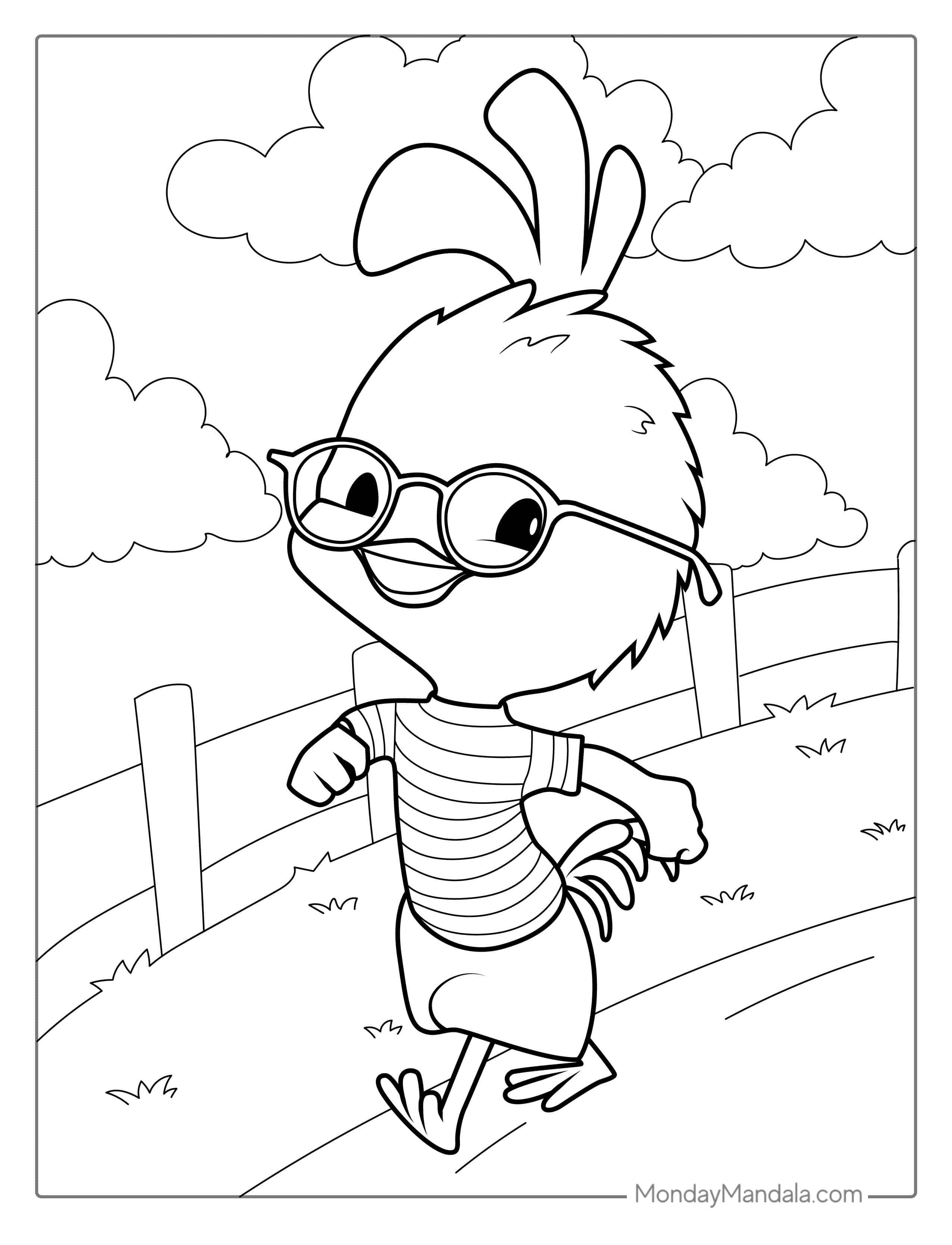 Coloring Page Of Ace Cluck From Chicken Little coloring page