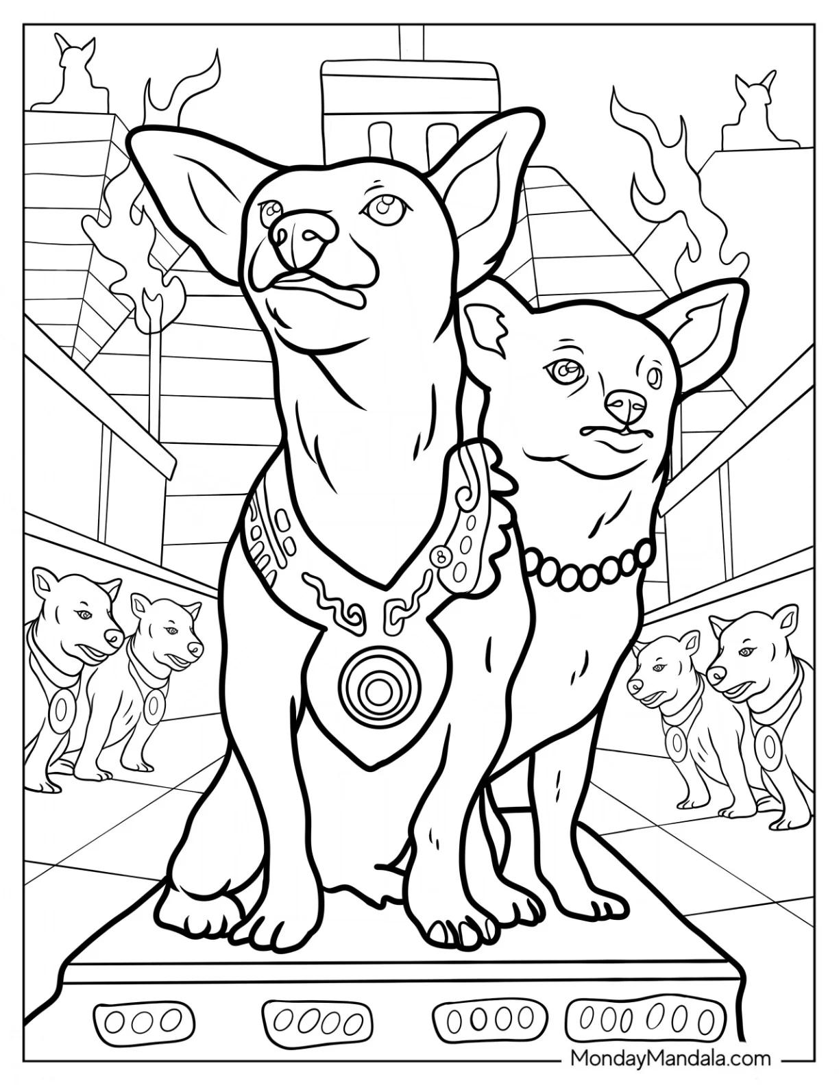 Chihuahua Coloring Page Wearing Accessories coloring page