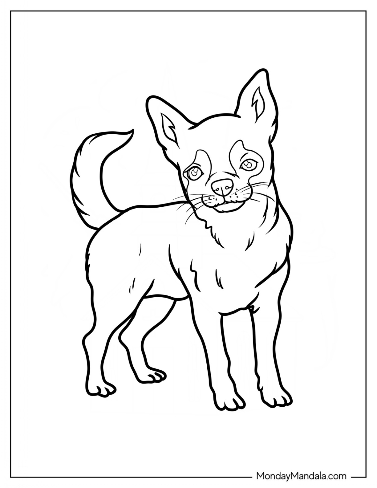 Simple Apple Head Chihuahua Coloring Page coloring page — printable line art