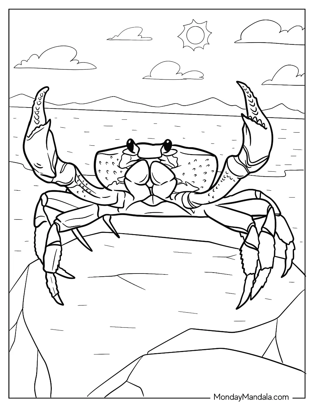 Christmas Island Red Crab Coloring Page With Claws Out coloring page