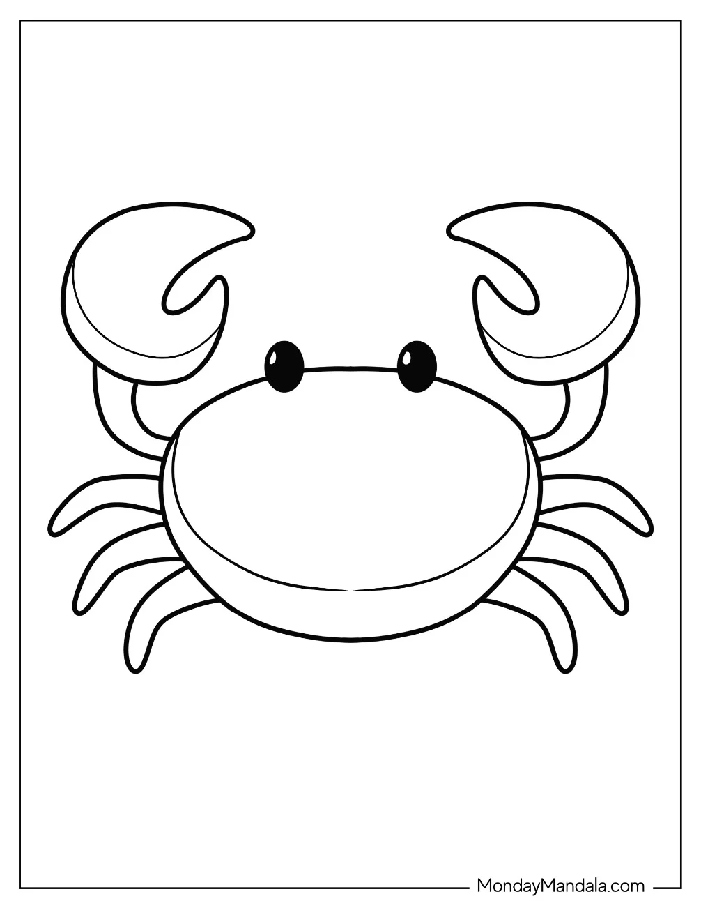 Easy Outline Crab Coloring Page coloring page