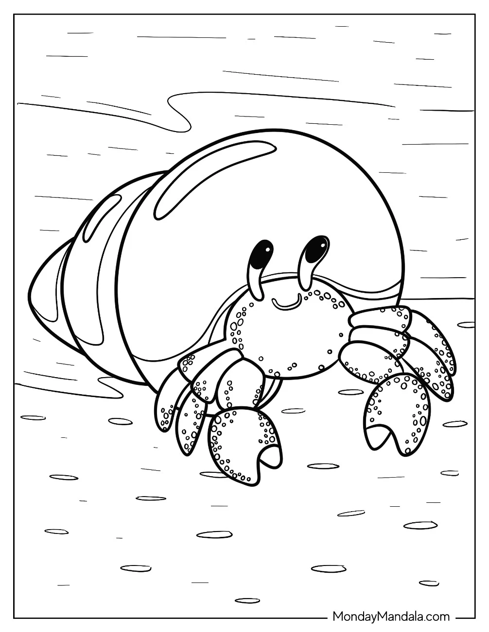 Simple Hermit Crab Coloring Page coloring page — printable line art