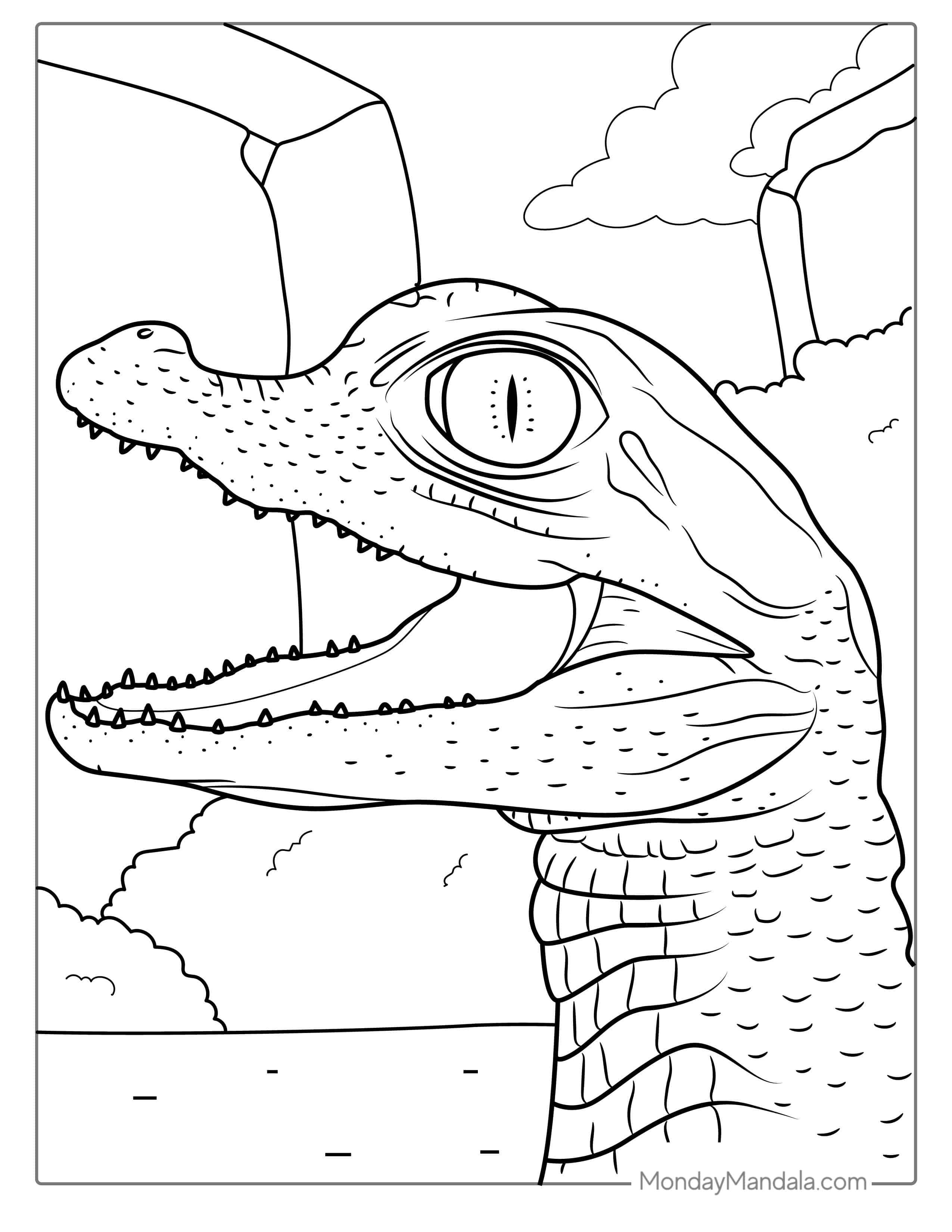Baby Crocodile Coloring Page For Kids coloring page — printable line art