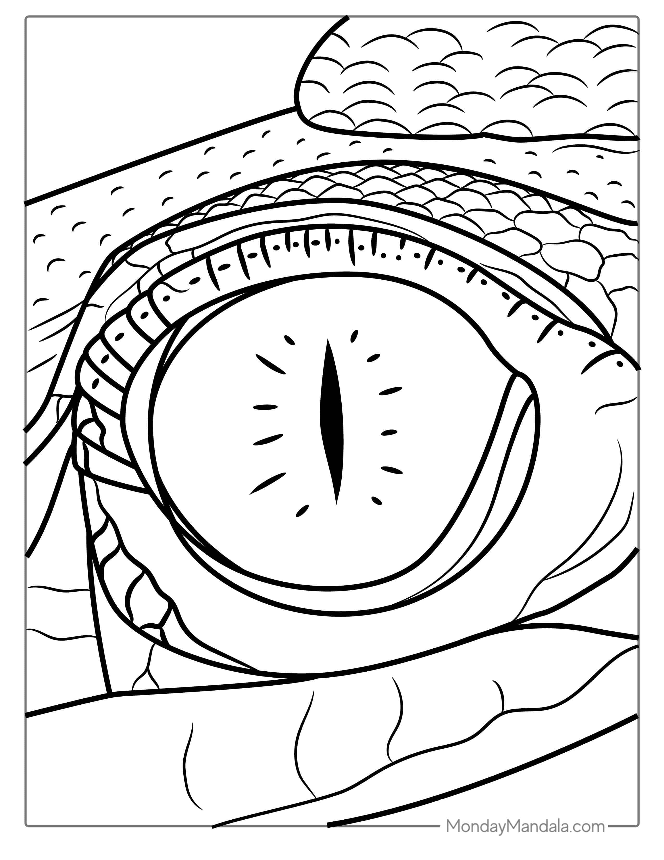 Coloring Page Of a Crocodile Eye coloring page — printable line art