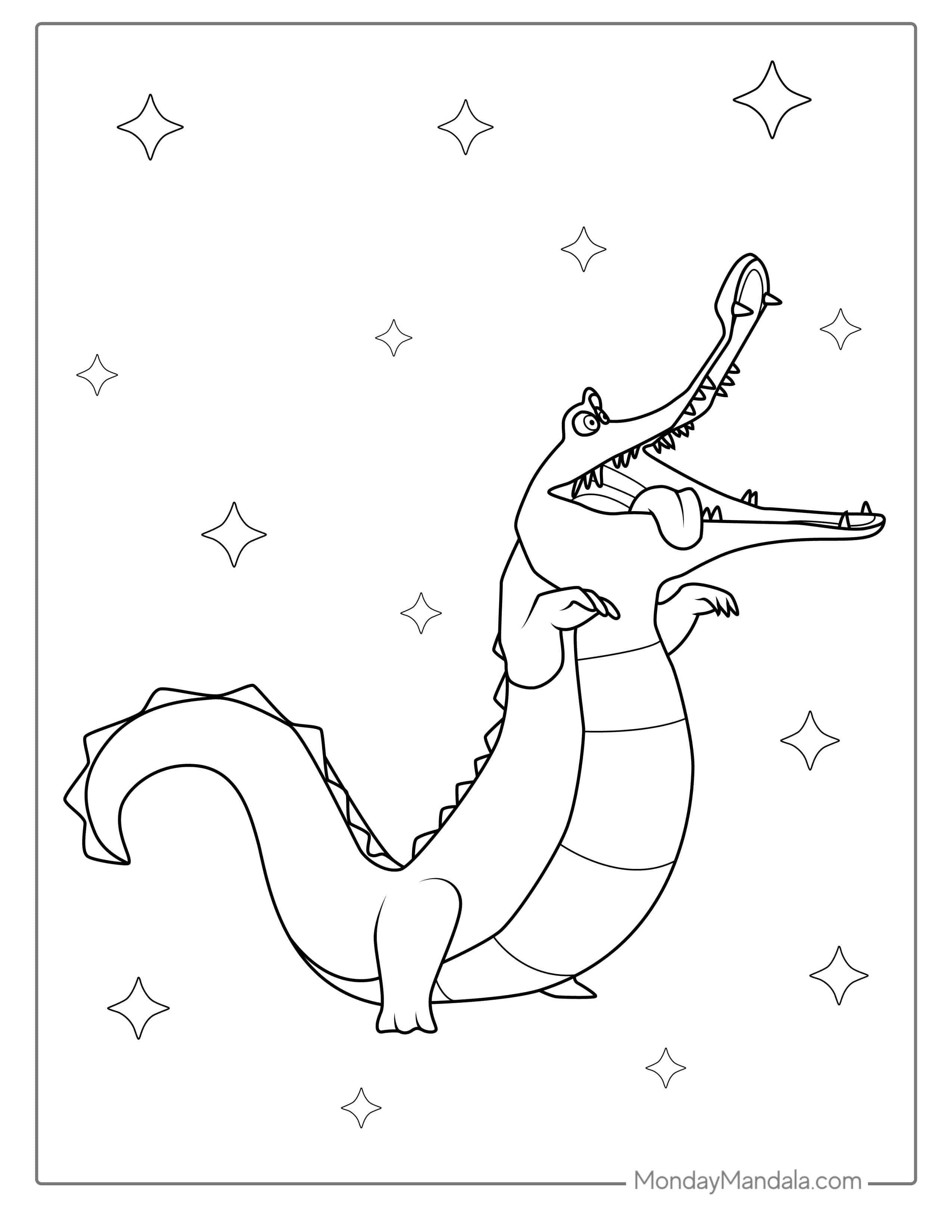 Tick-Tock The Crocodile From Pater Pan To Color coloring page