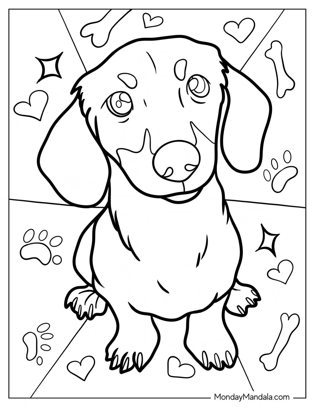 Close Up Of Dachshund Coloring Page coloring page