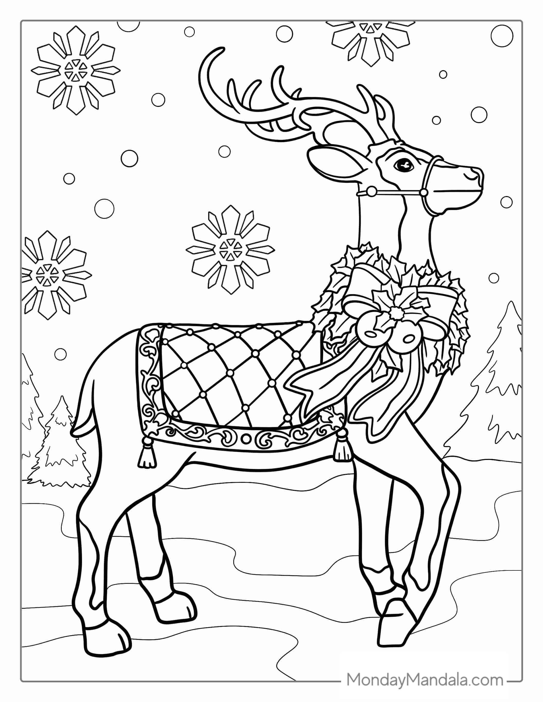 Christmas Reindeer Coloring Page coloring page