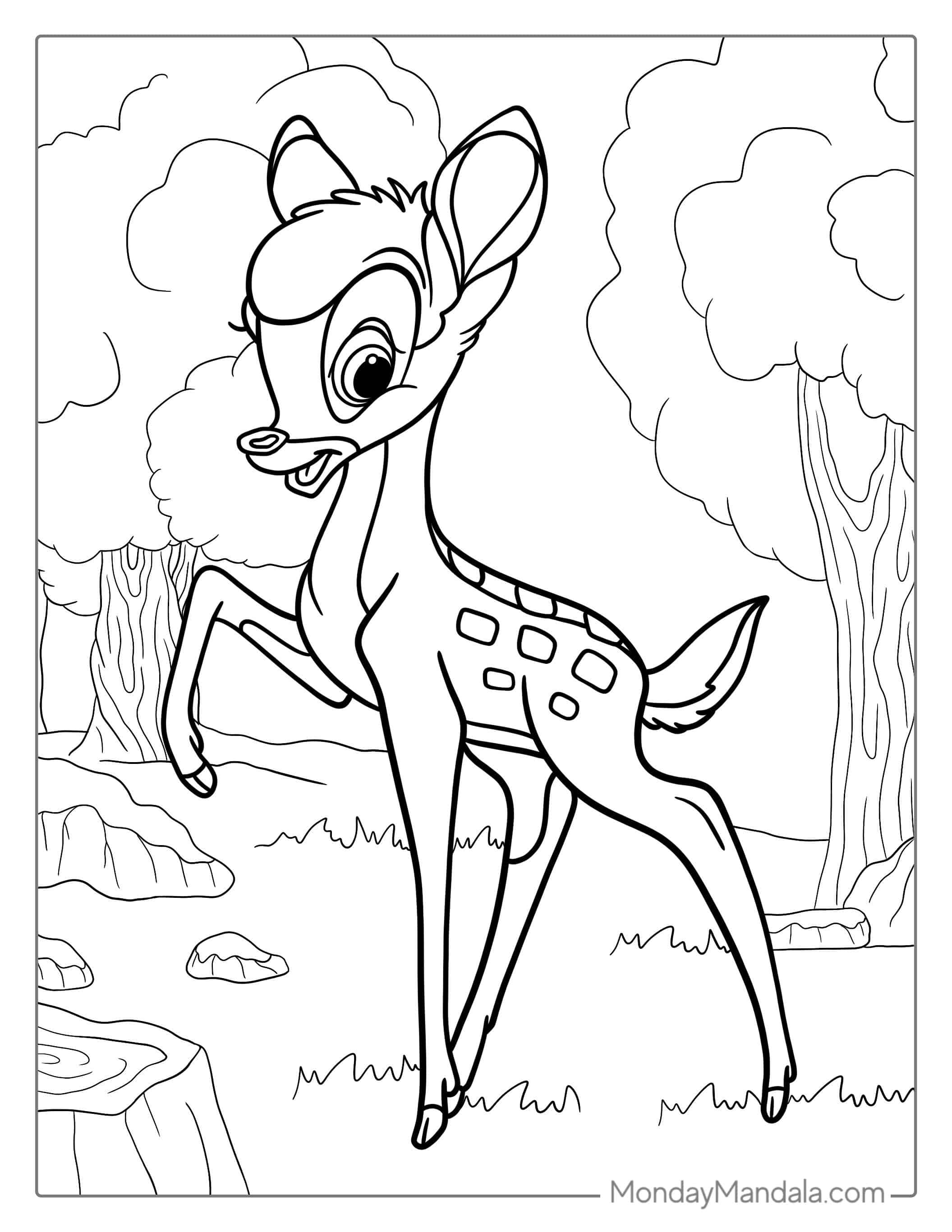Disney Bambi Deer Coloring Page coloring page