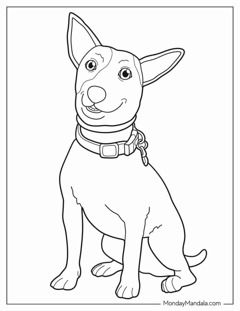 Jack Russell Dog With Perked Ears Coloring In coloring page — printable line art
