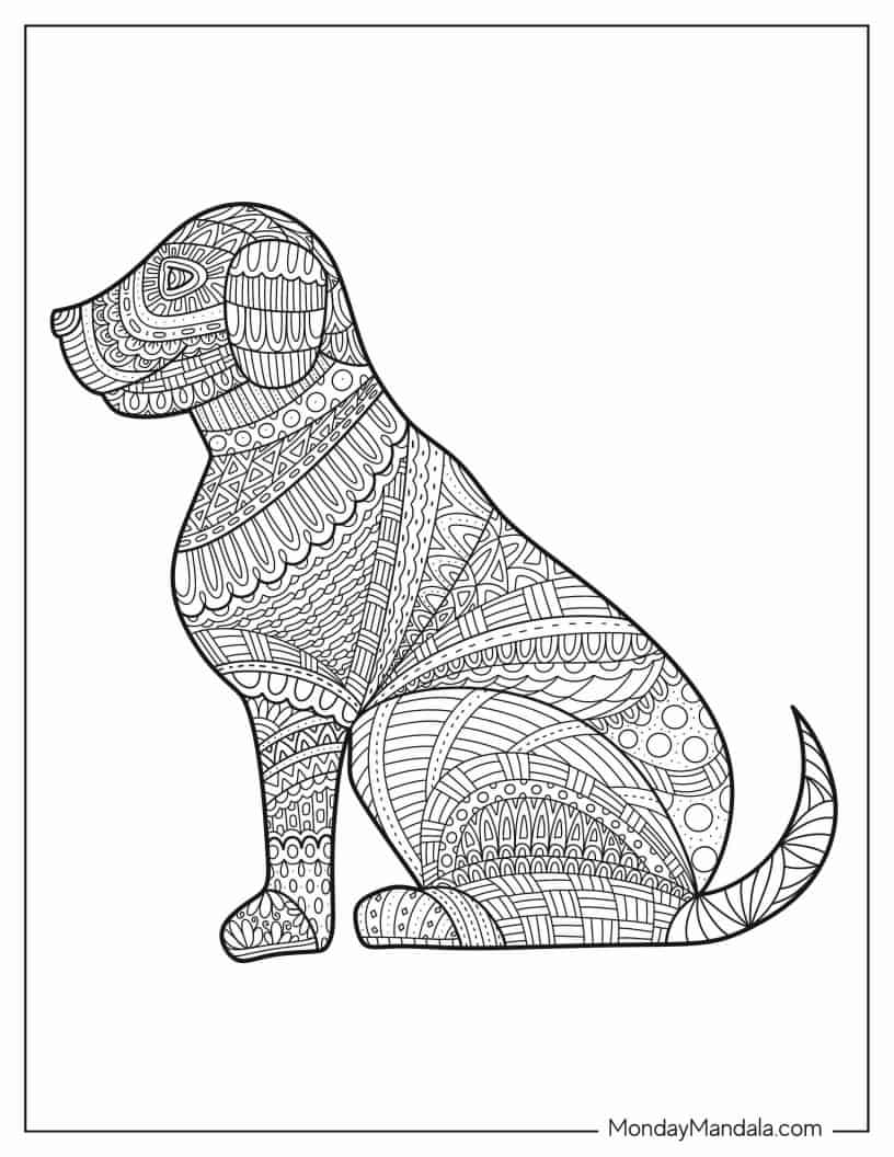 Labrador Retriever Dog Mandala coloring page