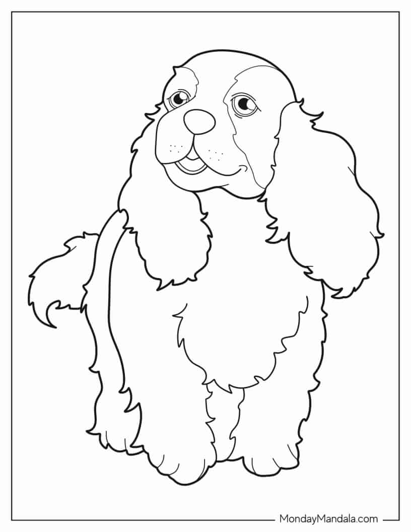 Smiling Corgi In Front Of Door To Color coloring page — printable line art