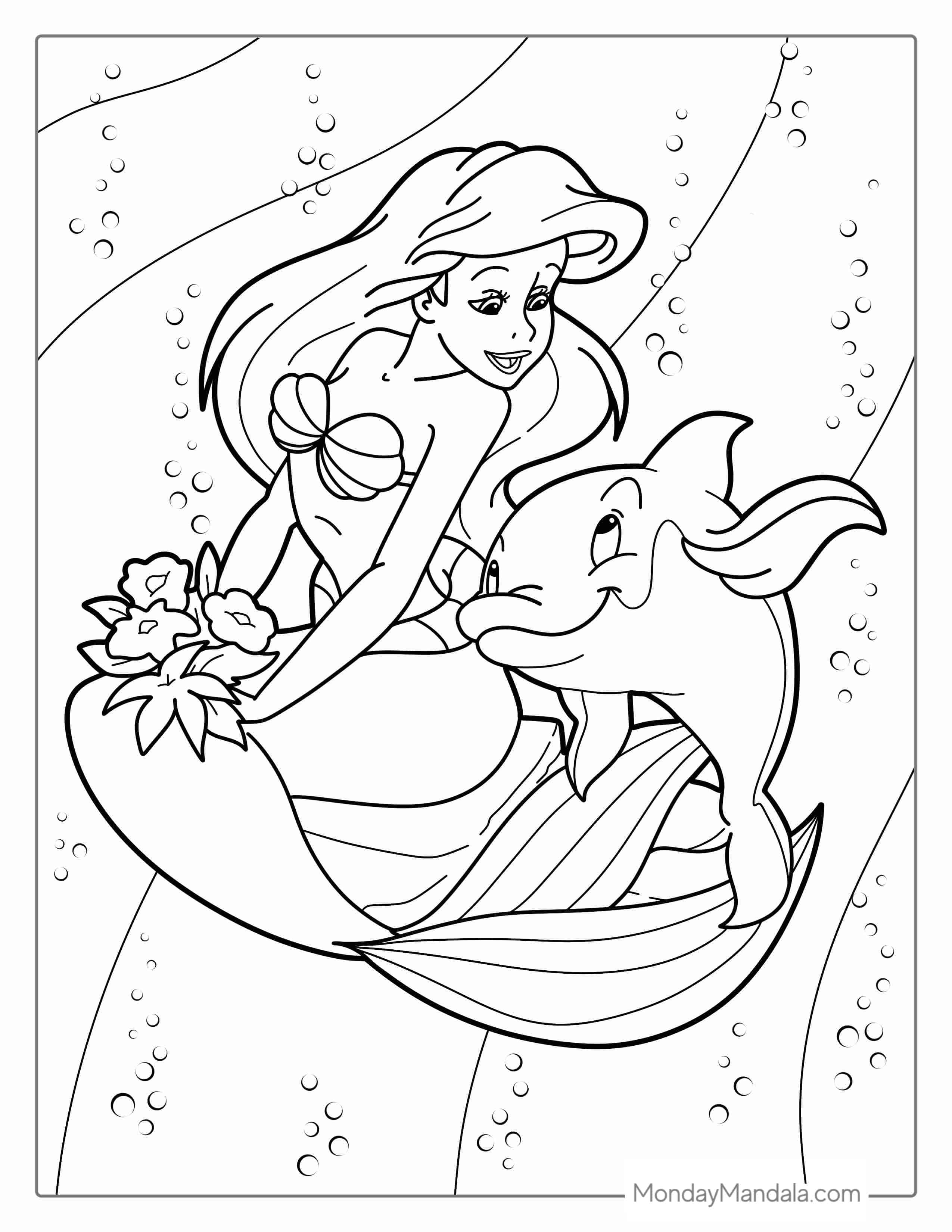Breaker The Dolphin From The Little Mermaid Coloring Sheet coloring page