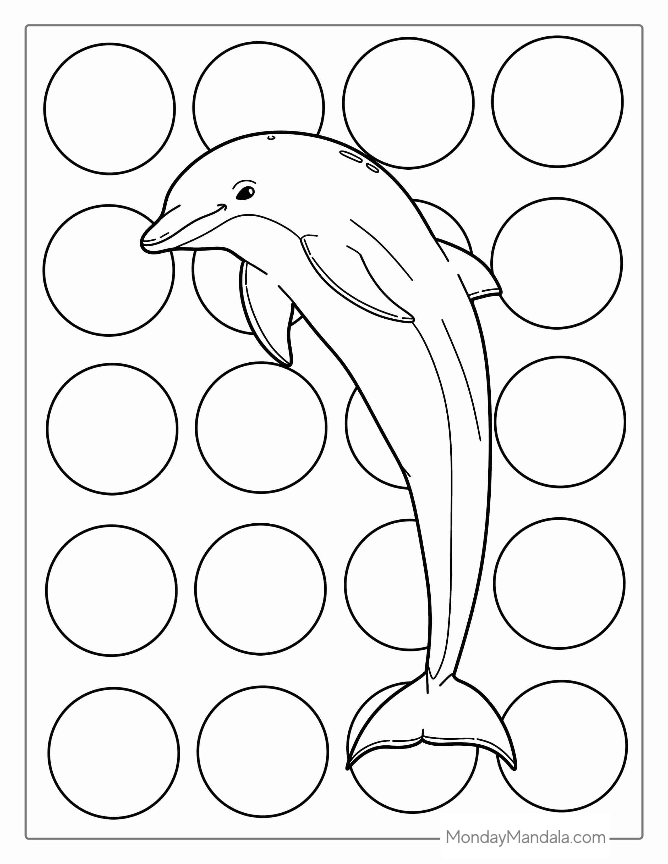 Common Bottlenose Dolphin Coloring Page coloring page