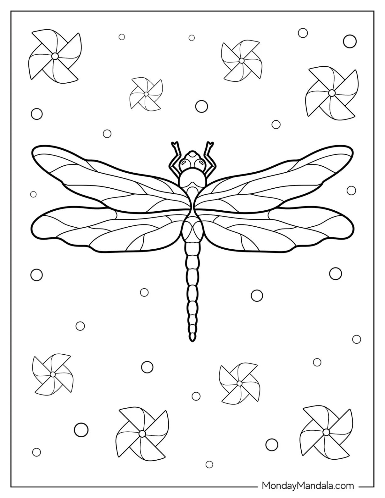 Great Blue Skimmer Dragonfly Coloring Page coloring page — printable line art