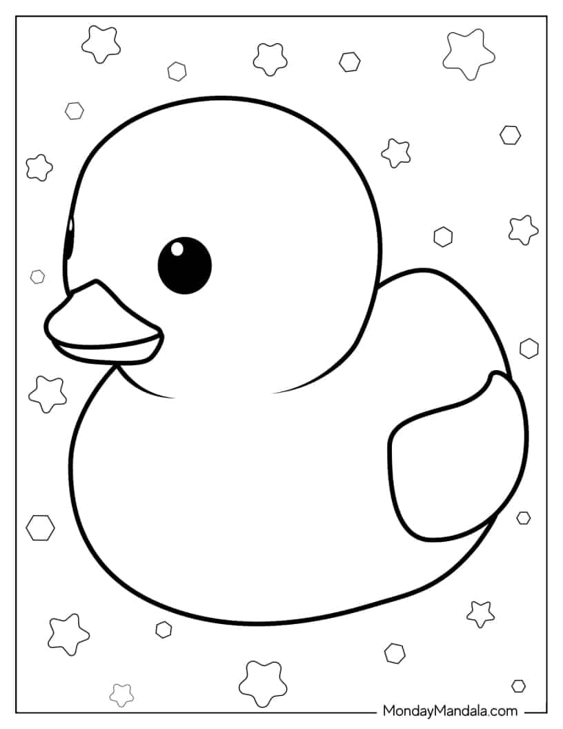 Easy Outline Of a Rubber Duck coloring page