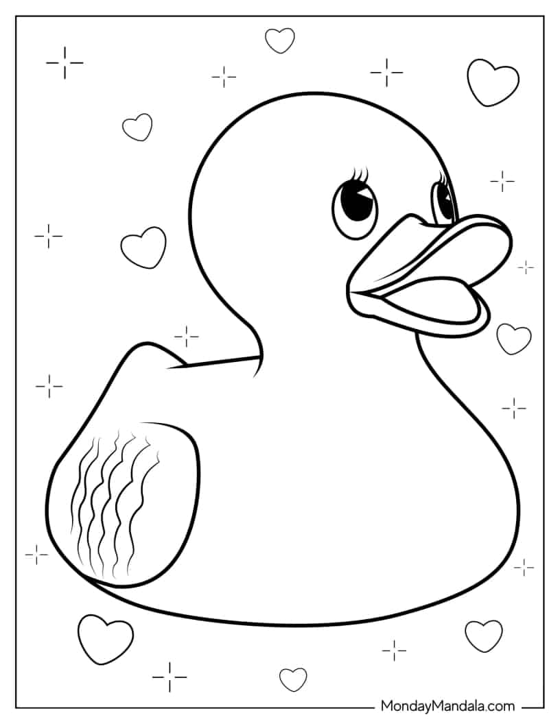 Rubber Duck Coloring Picture For Preschoolers coloring page