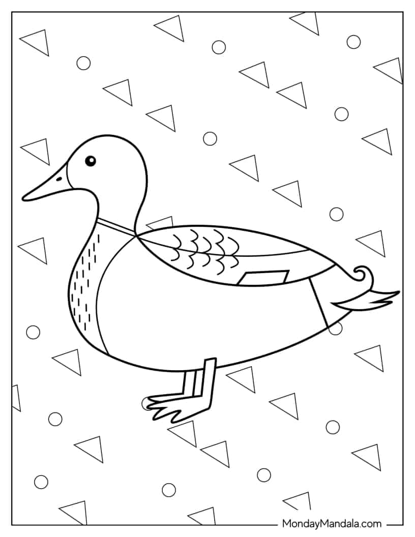 Simple Outline Of a Duck To Color coloring page