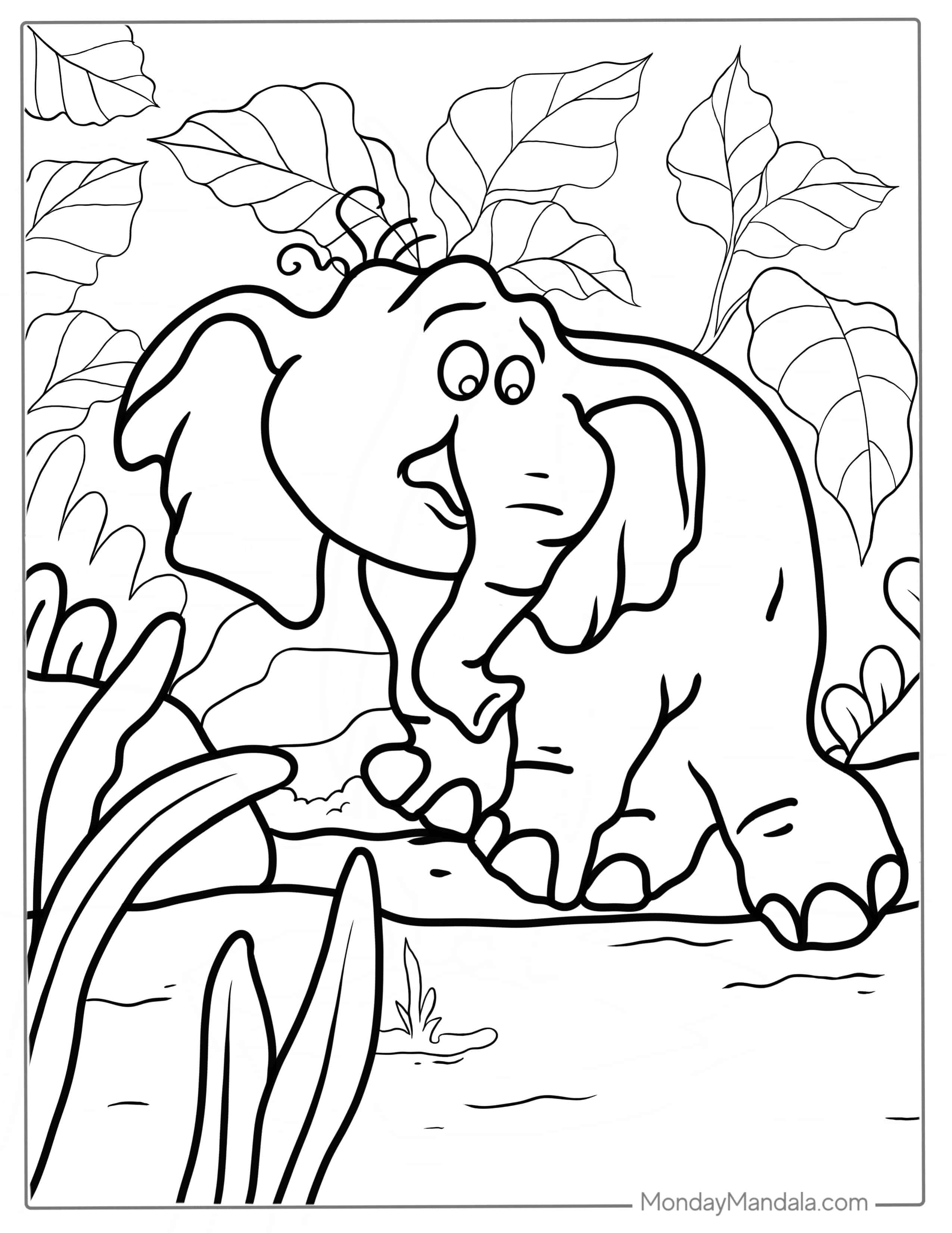 Tantor Elephant From Tarzan Coloring Page coloring page — printable line art