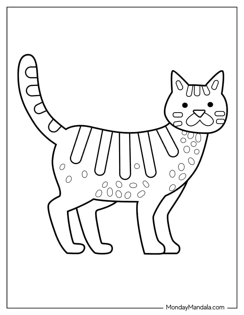 Farm Cat Coloring Page coloring page — printable line art