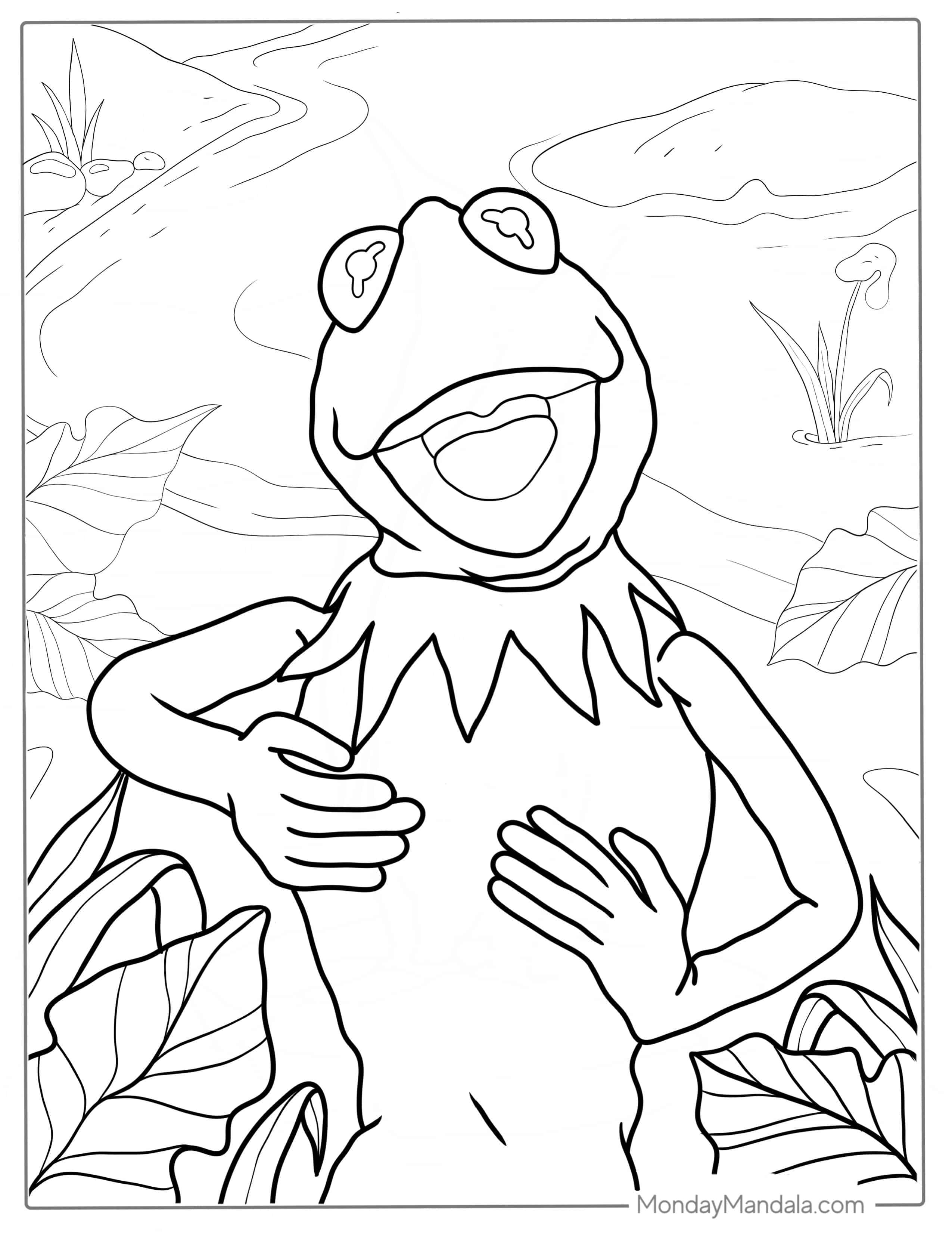 Kermit The Frog Coloring Sheet coloring page — printable line art