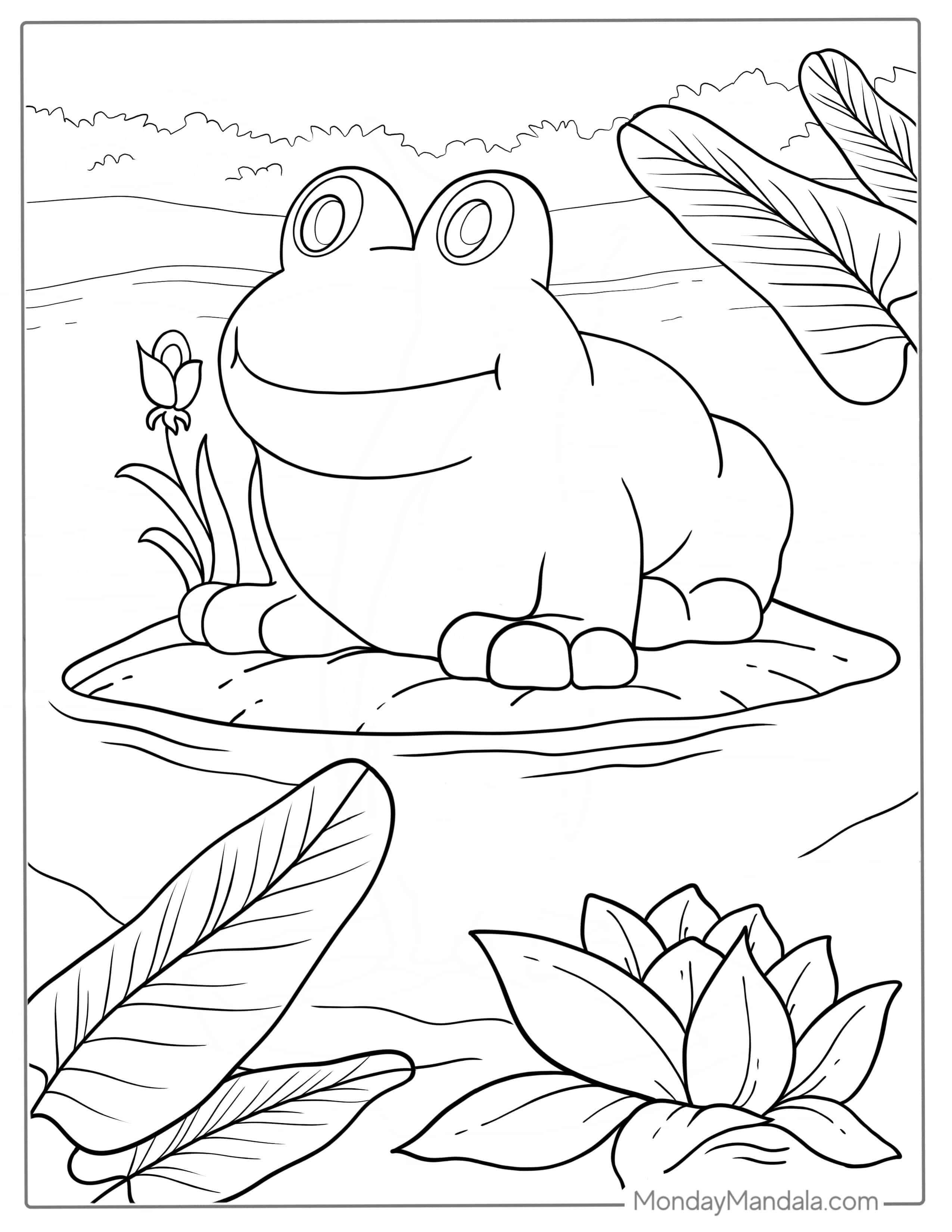 Simple Outline Of Frog To Color coloring page